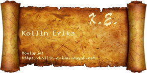 Kollin Erika névjegykártya